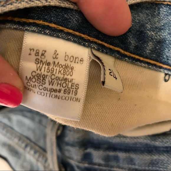 Rag & bone Boyfriend busted out knees jeans - Picture 9 of 11